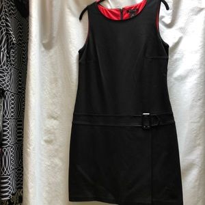 Black dress red inside with buckle